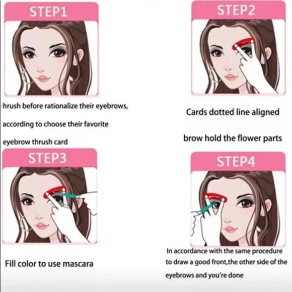 🌻5/$25🌻6pc Eyebrow Shaping Stencils & Pomade Brush Tools - Picture 7 of 7